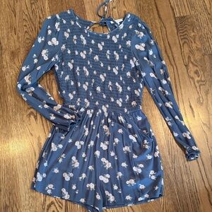American Eagle Outfitters Blue Floral Romper
